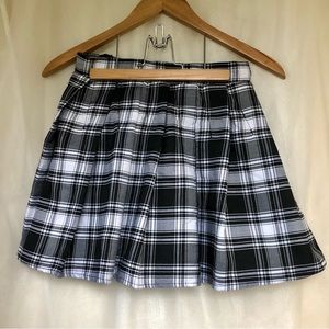 Pleated Plaid Circle Skirt
